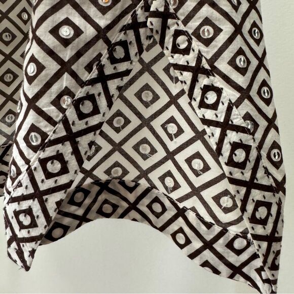 Tory Burch Stephanie Sequin Embellished Tunic Cotton Top Size 2 - Picture 4 of 10